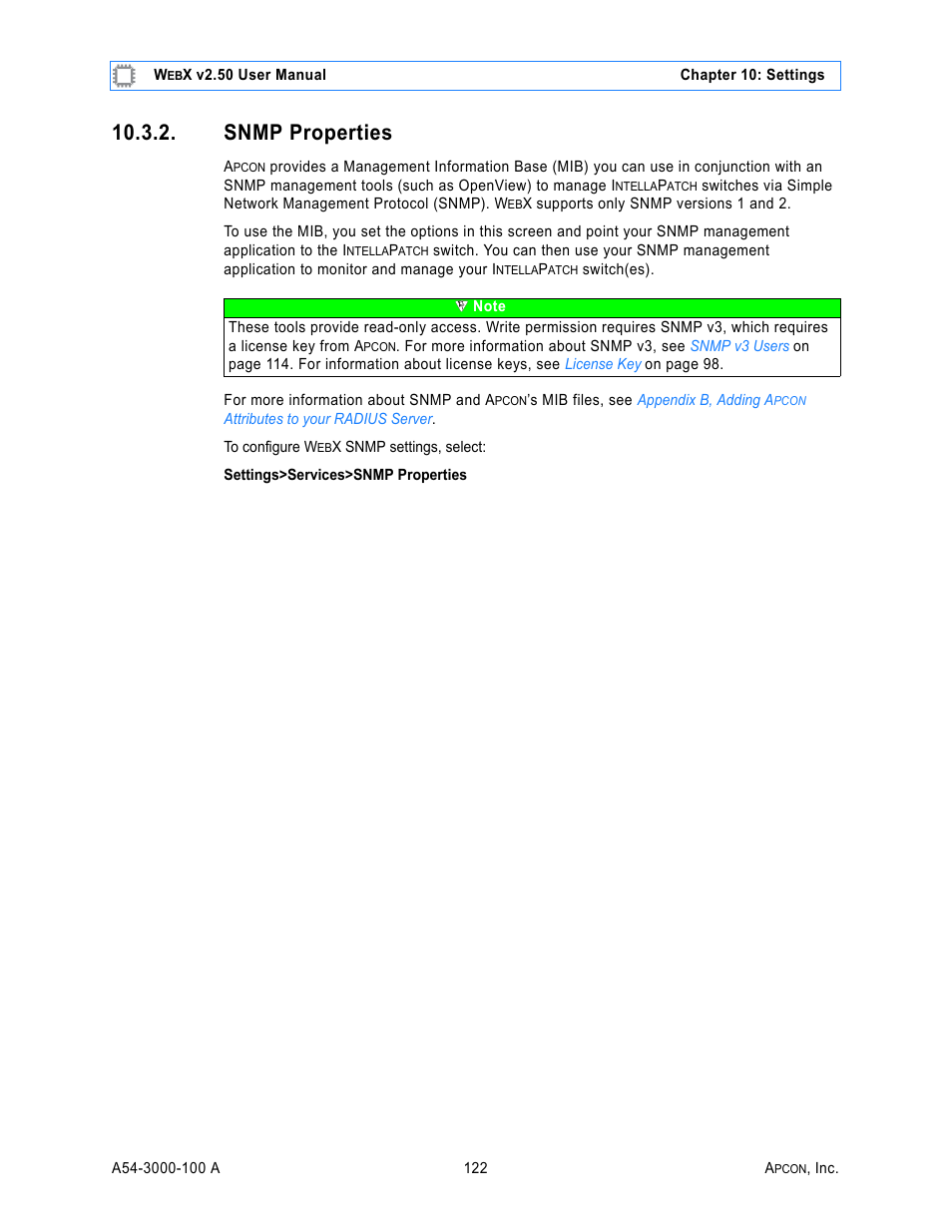 Snmp properties, Screen where you | MultiDyne ACI-2058 User Manual | Page 161 / 200