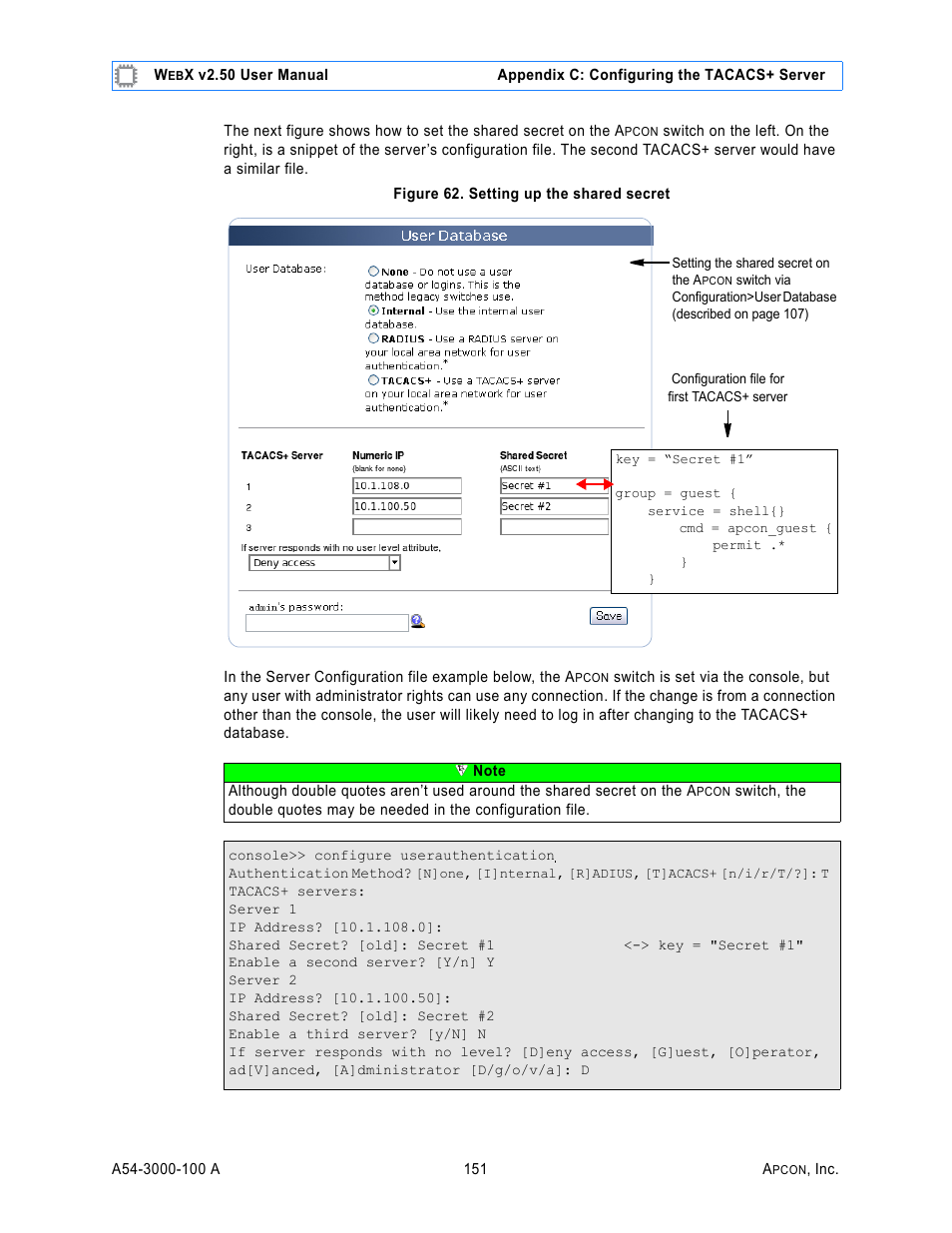 Figure 62. setting up the shared secret | MultiDyne ACI-2058 User Manual | Page 190 / 200