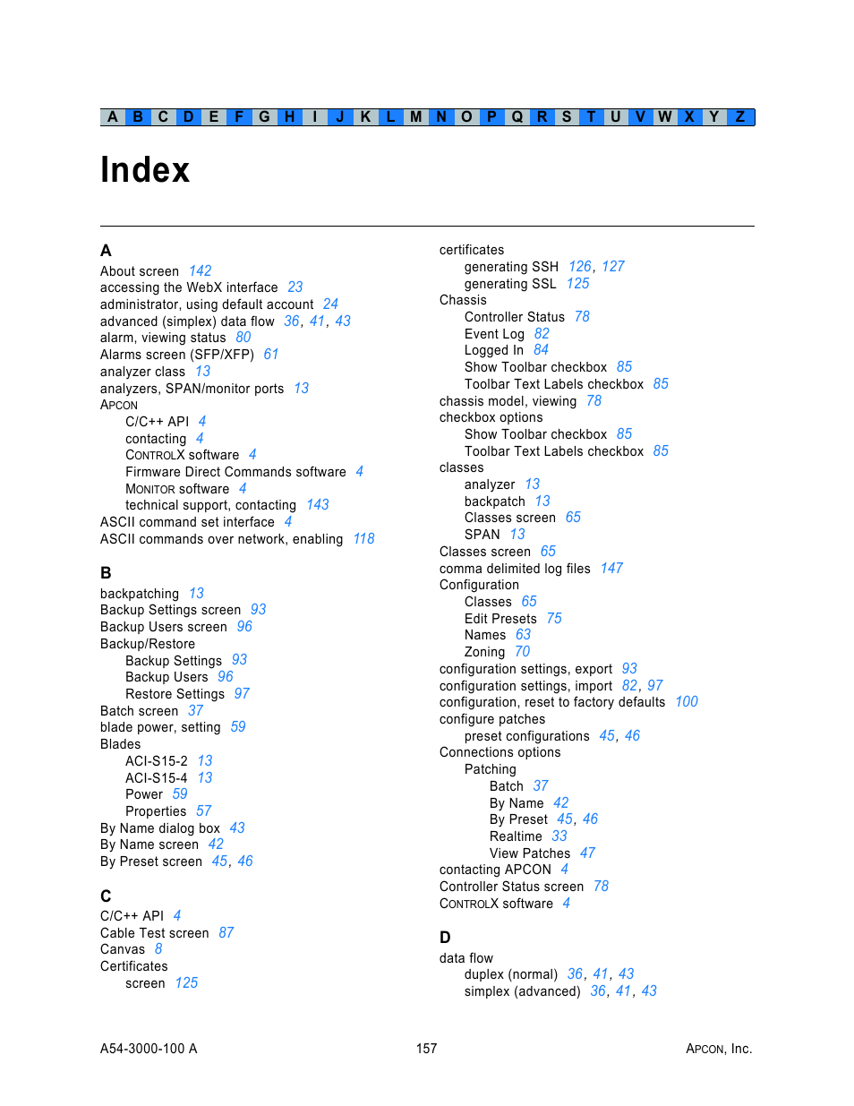 Index | MultiDyne ACI-2058 User Manual | Page 196 / 200