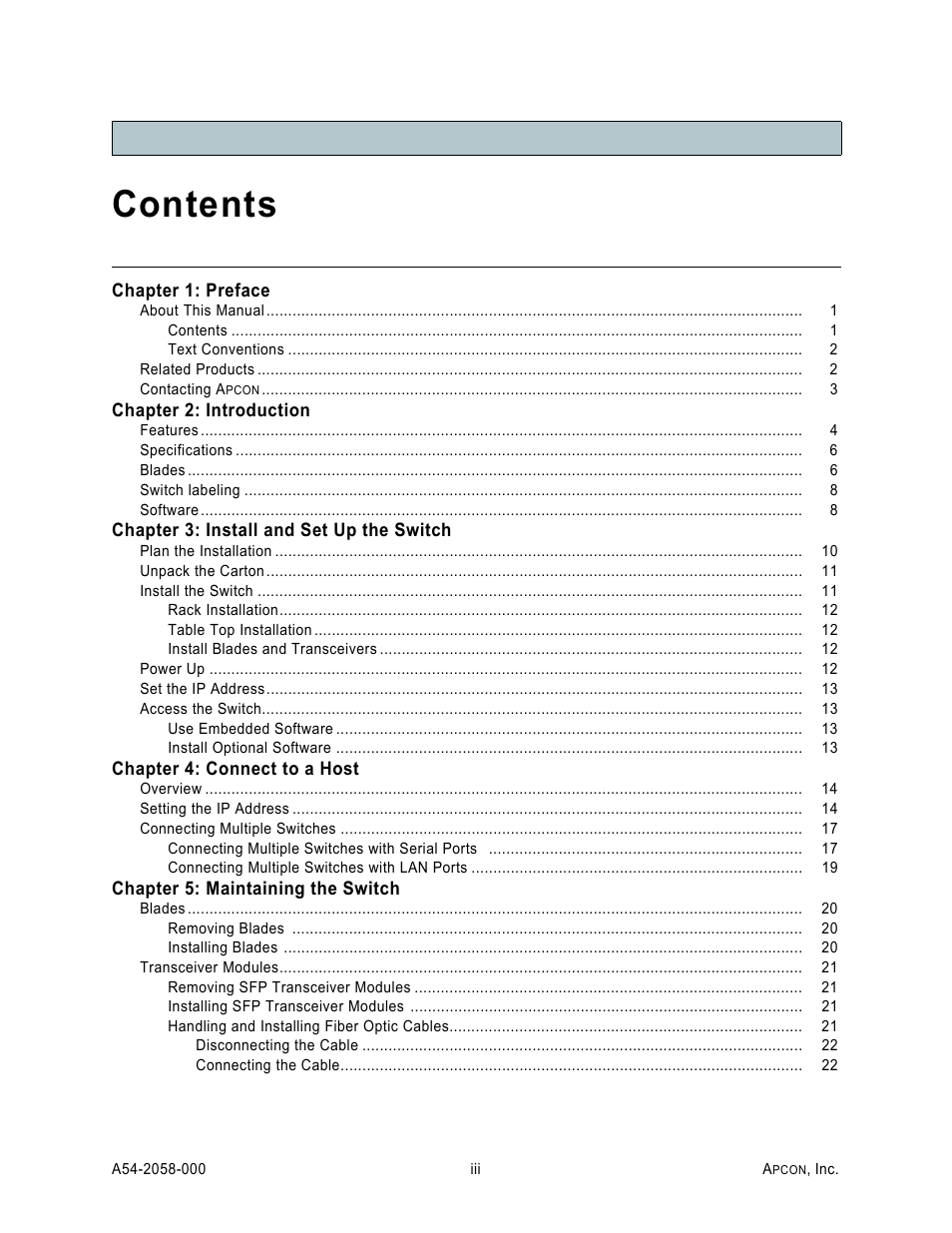 MultiDyne ACI-2058 User Manual | Page 3 / 200