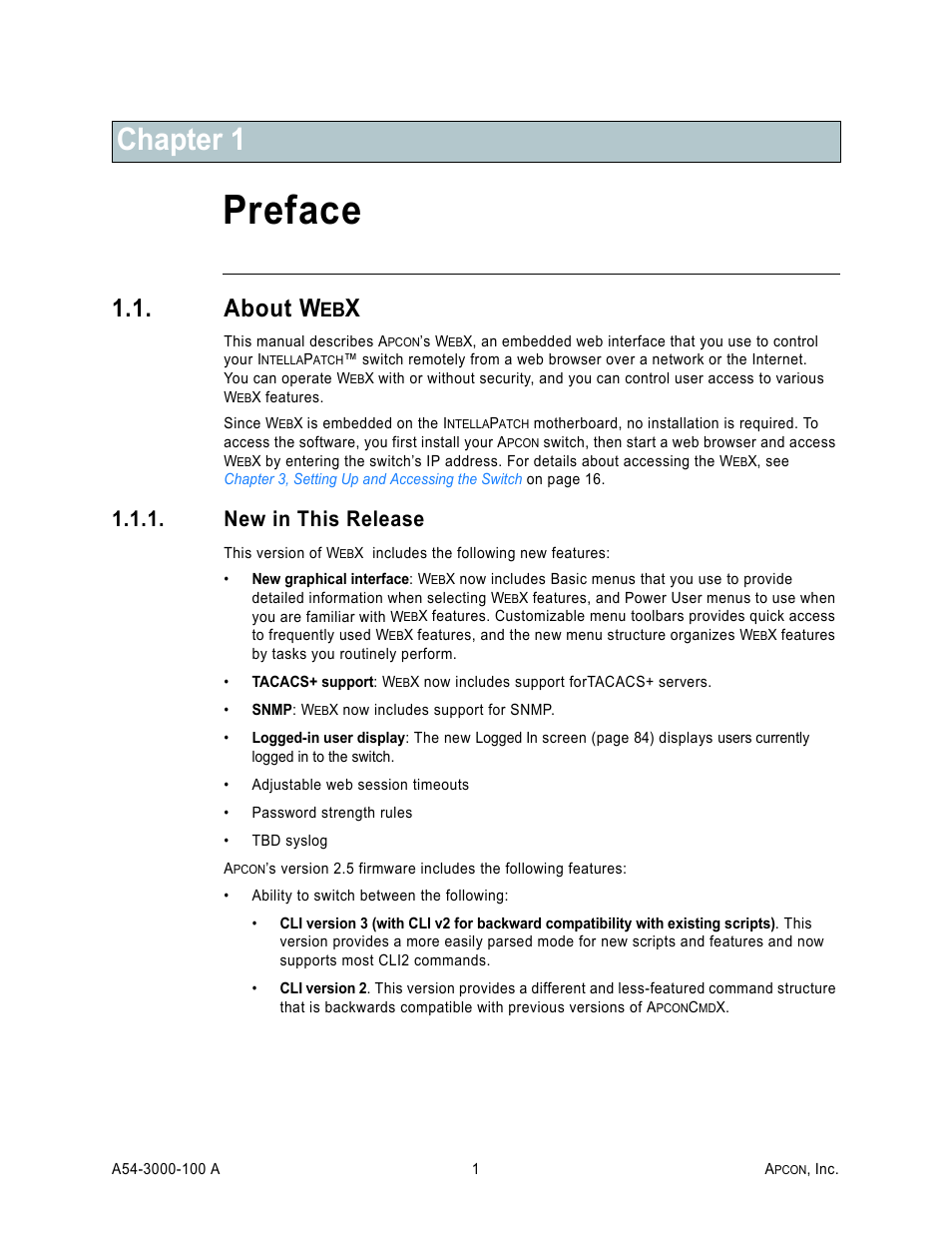 Chapter 1: preface, About webx, New in this release | About w, Preface, Chapter 1 | MultiDyne ACI-2058 User Manual | Page 40 / 200