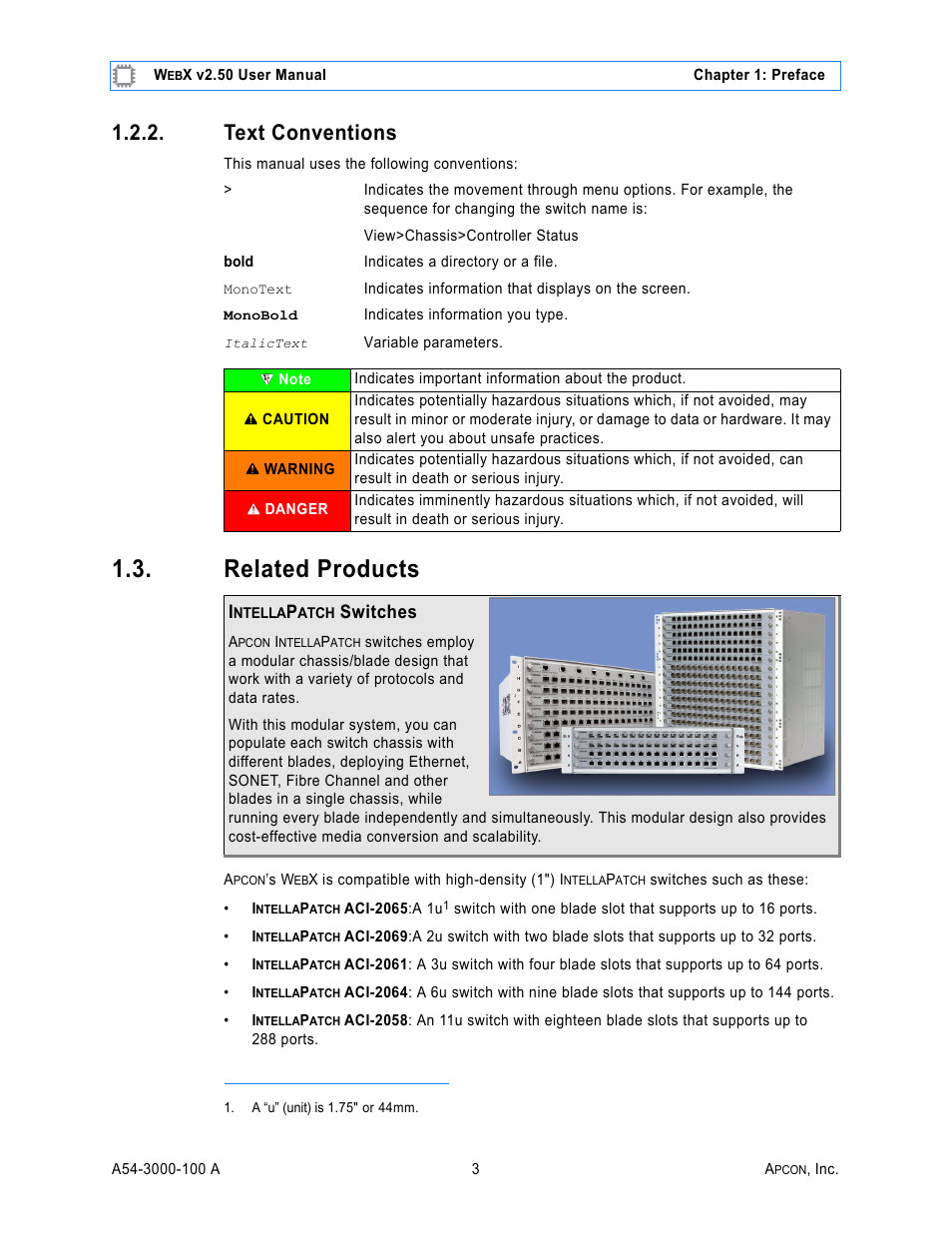 Text conventions, Related products | MultiDyne ACI-2058 User Manual | Page 42 / 200