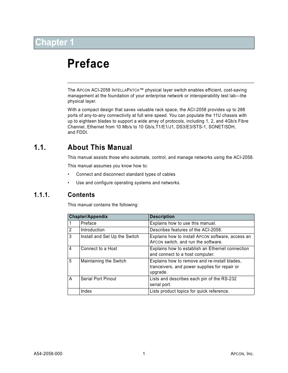 MultiDyne ACI-2058 User Manual | Page 5 / 200