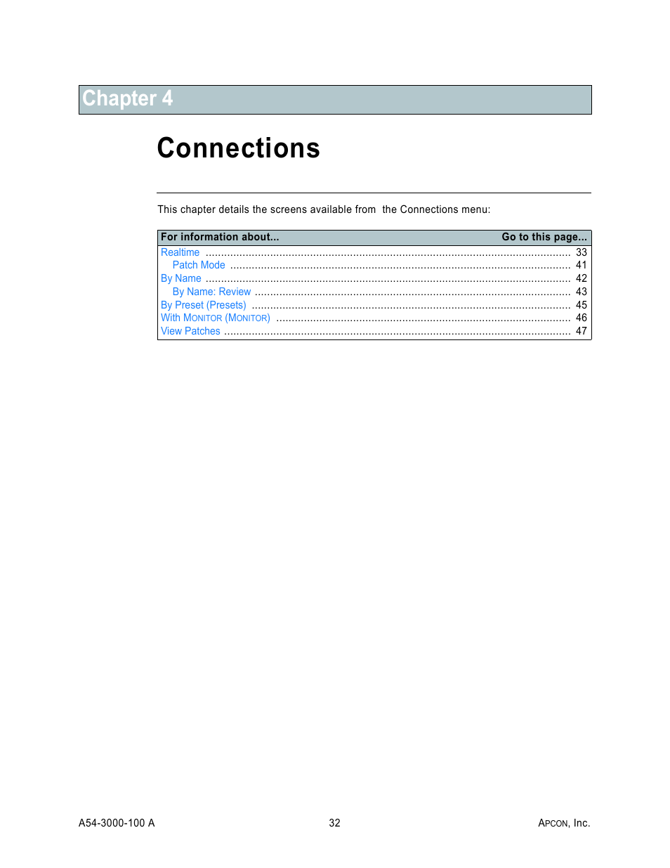 Chapter 4: connections, Connections, E connections | Chapter 4 | MultiDyne ACI-2058 User Manual | Page 71 / 200