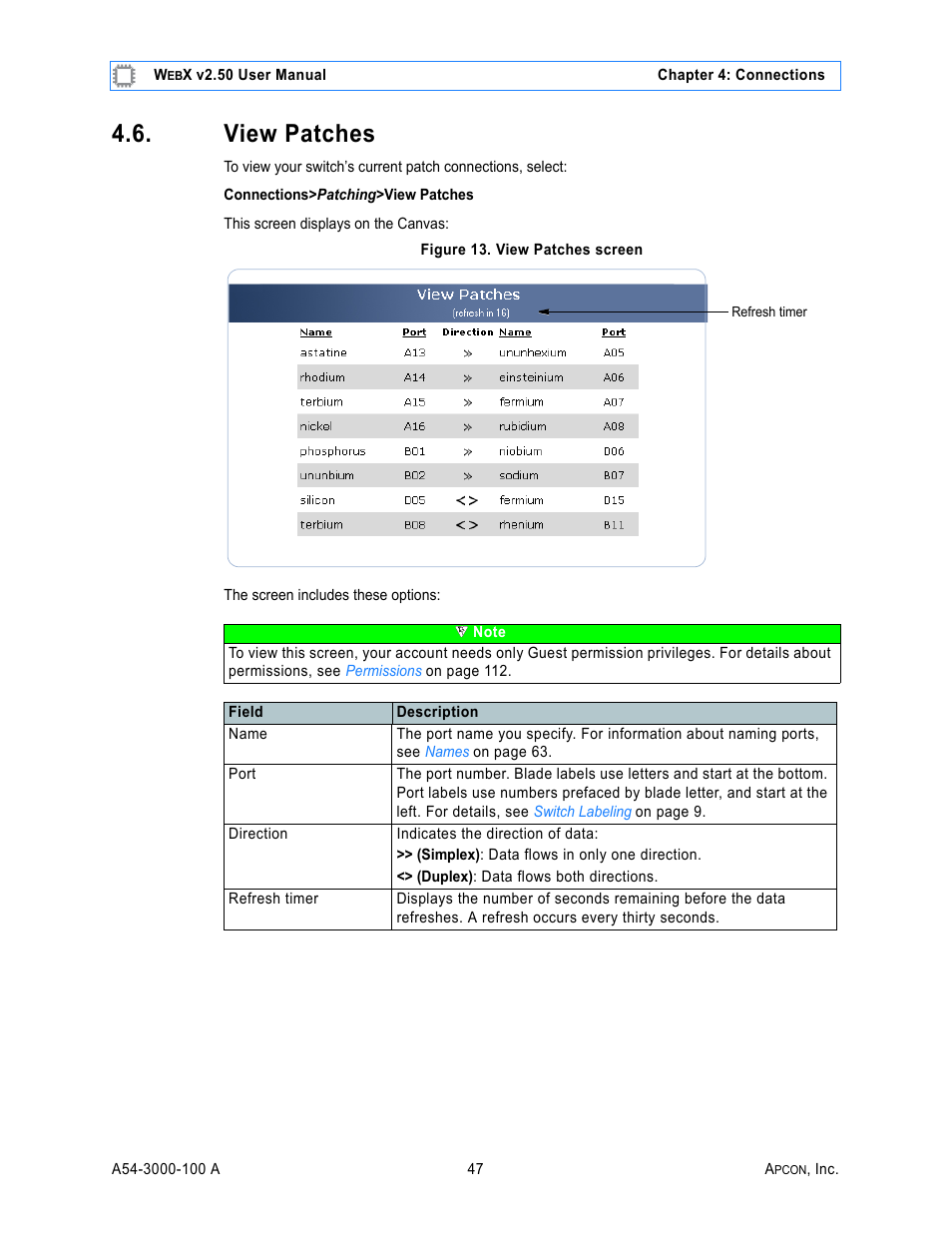 View patches, Figure 13. view patches screen | MultiDyne ACI-2058 User Manual | Page 86 / 200