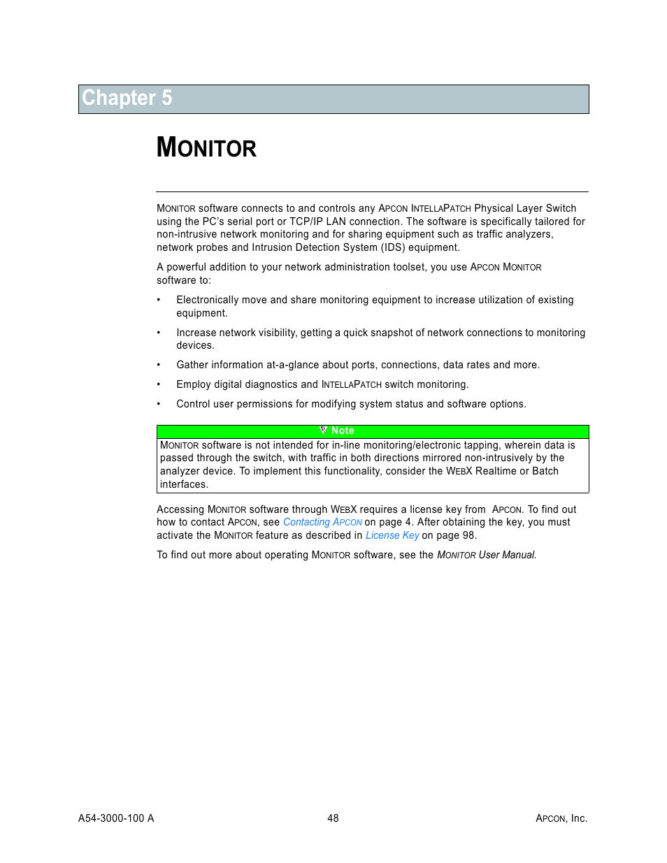 Chapter 5: monitor, Chapter 5: m, Onitor | Chapter 5, m, Chapter 5 | MultiDyne ACI-2058 User Manual | Page 87 / 200