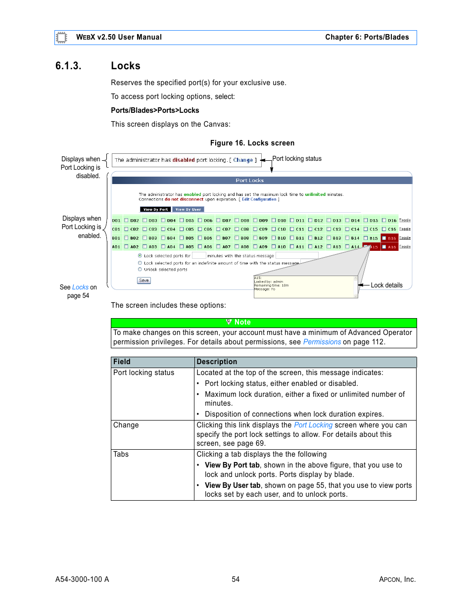 Locks, Figure 16. locks screen | MultiDyne ACI-2058 User Manual | Page 93 / 200