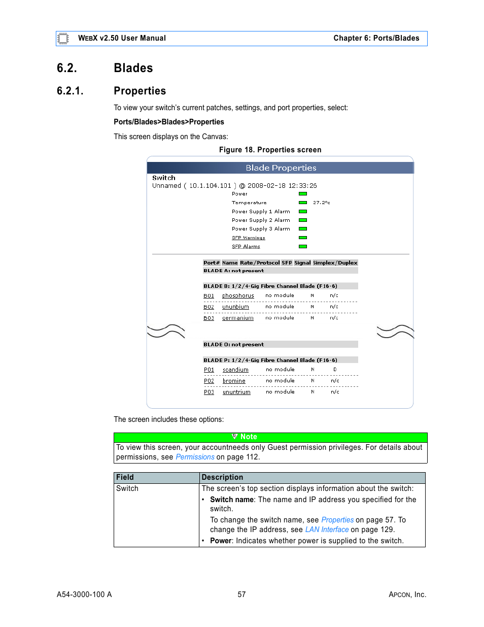 Blades, Properties, Figure 18. properties screen | Properties. th | MultiDyne ACI-2058 User Manual | Page 96 / 200