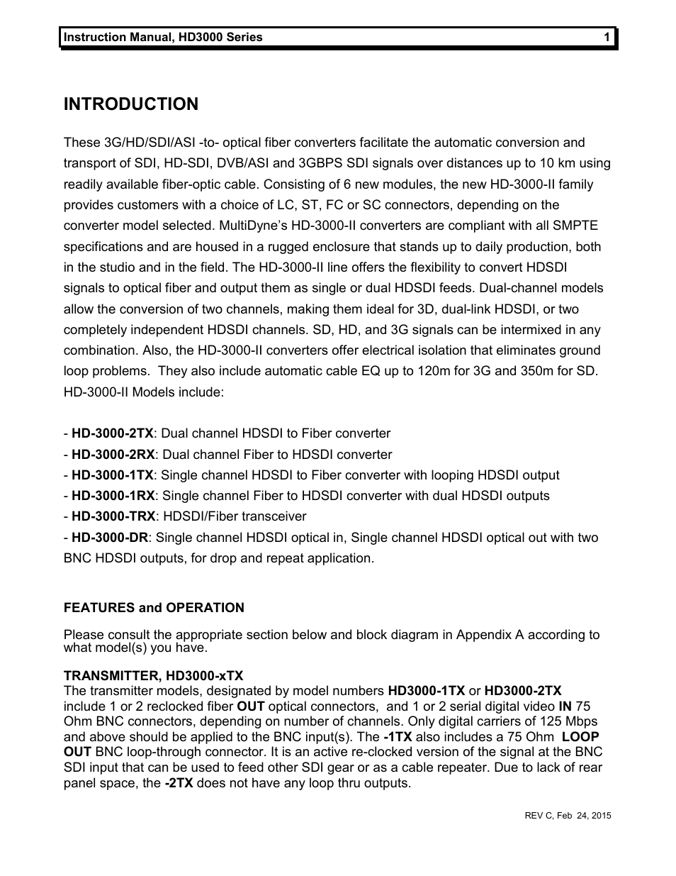 Introduction | MultiDyne HD3000 Gen2 Series User Manual | Page 4 / 9