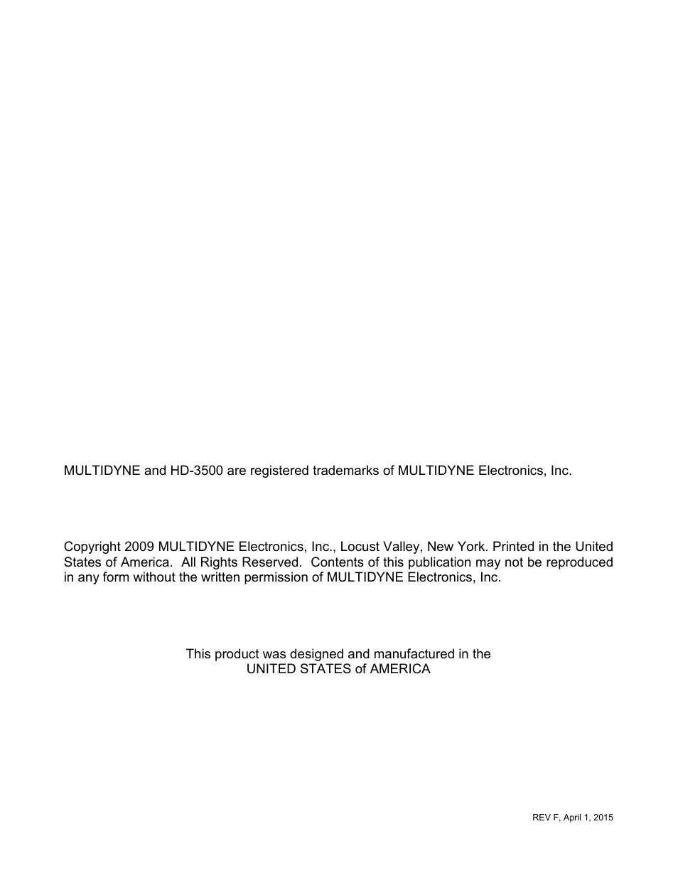 MultiDyne HD-3500 Series User Manual | Page 2 / 16