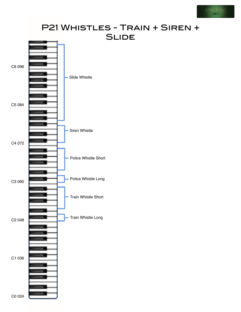 P21 whistles - train + siren + slide | Cinesamples CinePerc COMPLETE Bundle User Manual | Page 44 / 113