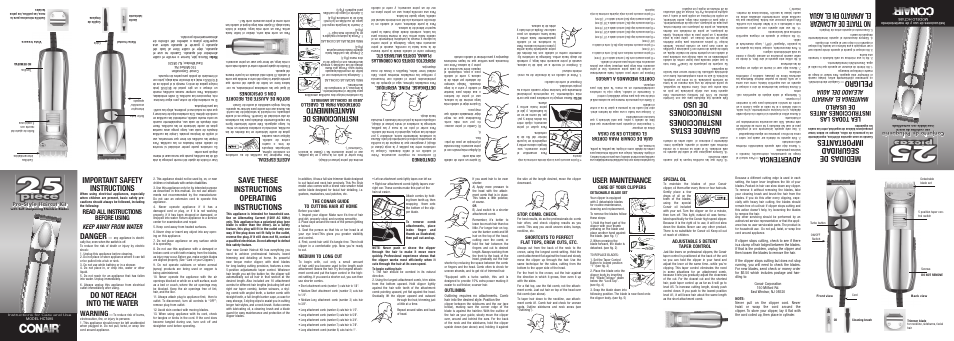 Conair HCT495 User Manual | 2 pages