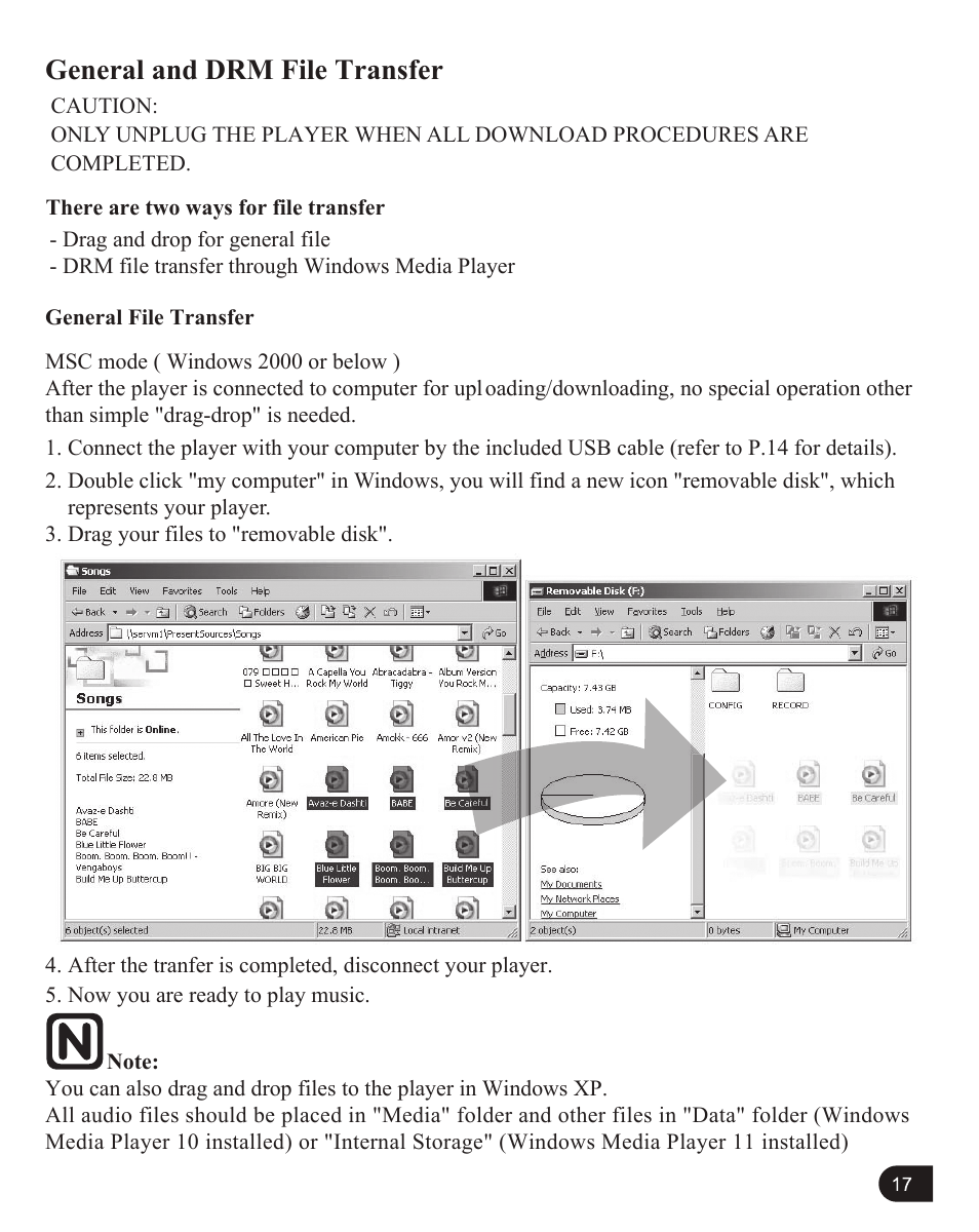 General and drm file transfer | MyMusix PD-6070 User Manual | Page 18 / 33