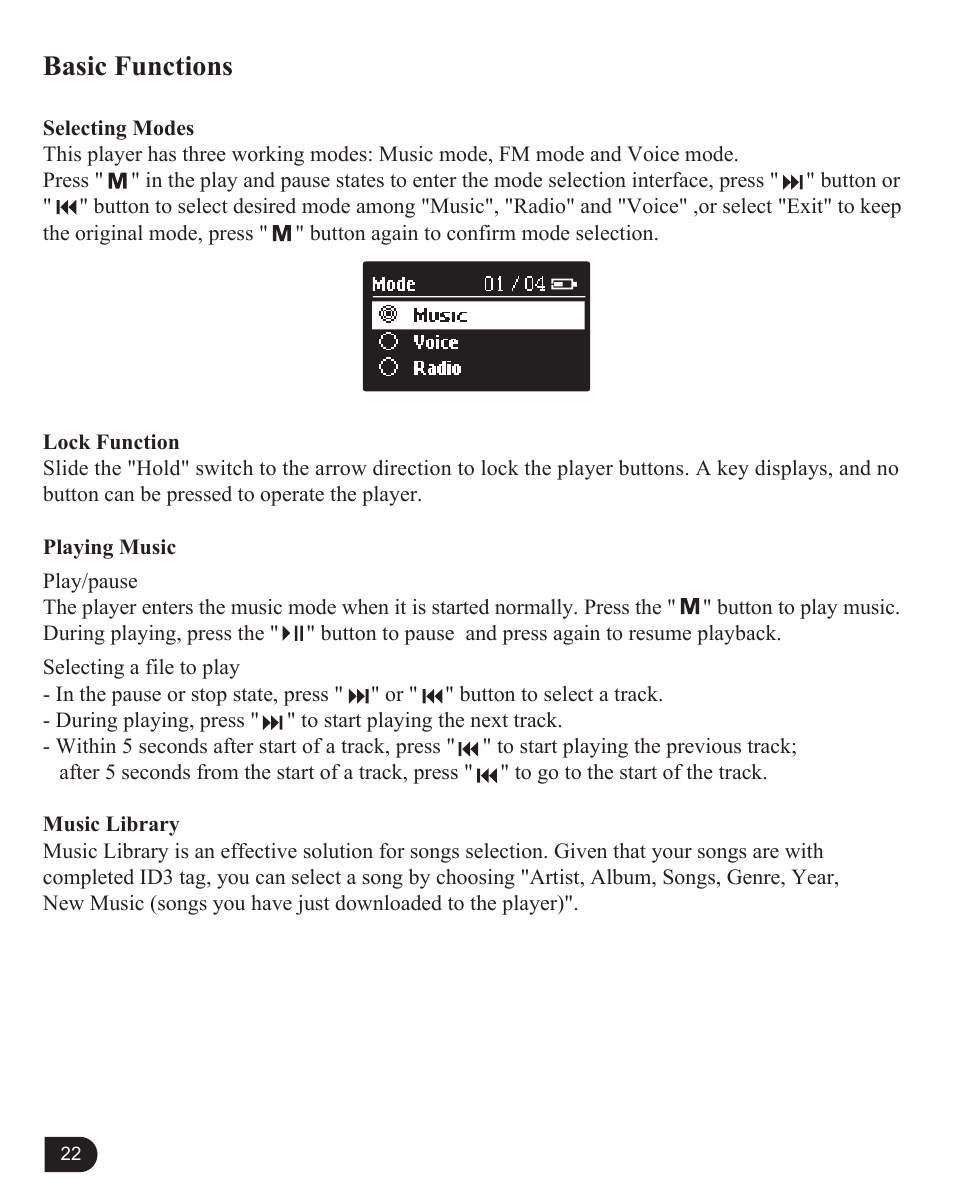 Basic functions | MyMusix PD-6070 User Manual | Page 23 / 33