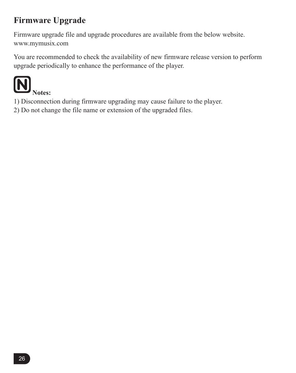 Firmware upgrade | MyMusix PD-6070 User Manual | Page 27 / 33