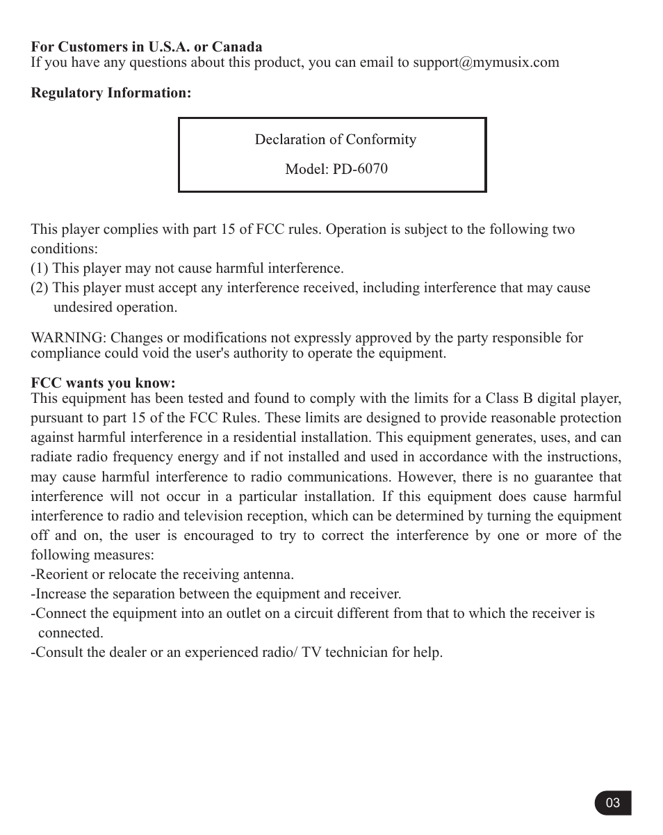 MyMusix PD-6070 User Manual | Page 4 / 33