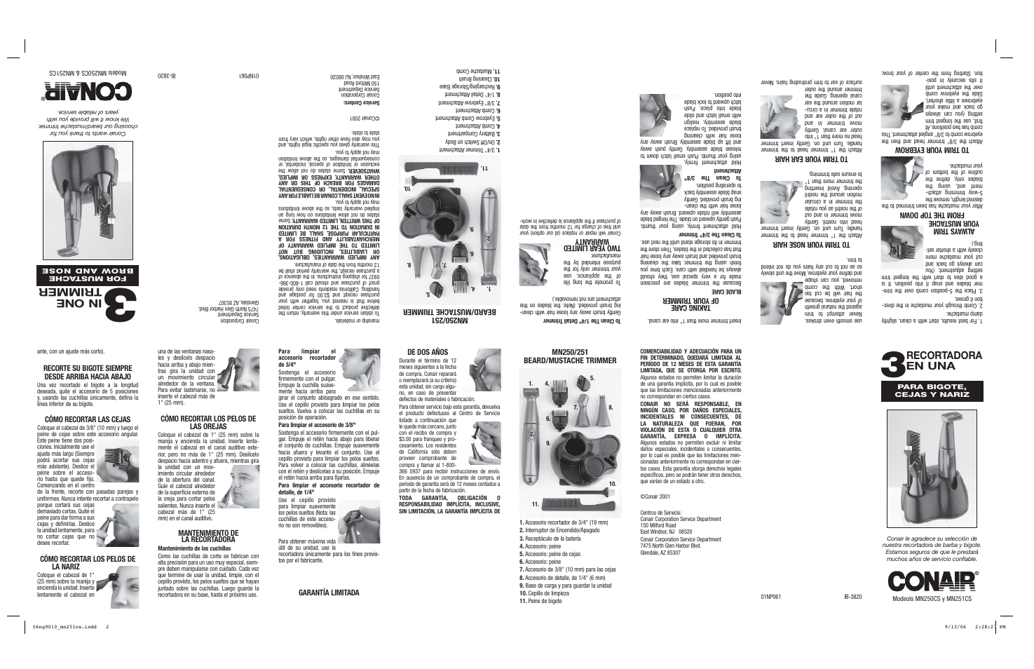 En una recortadora | Conair MN251CS User Manual | Page 2 / 2