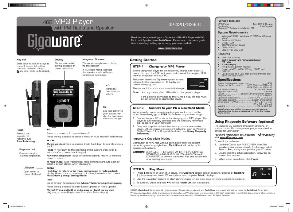 MyMusix 42-420 User Manual | 2 pages