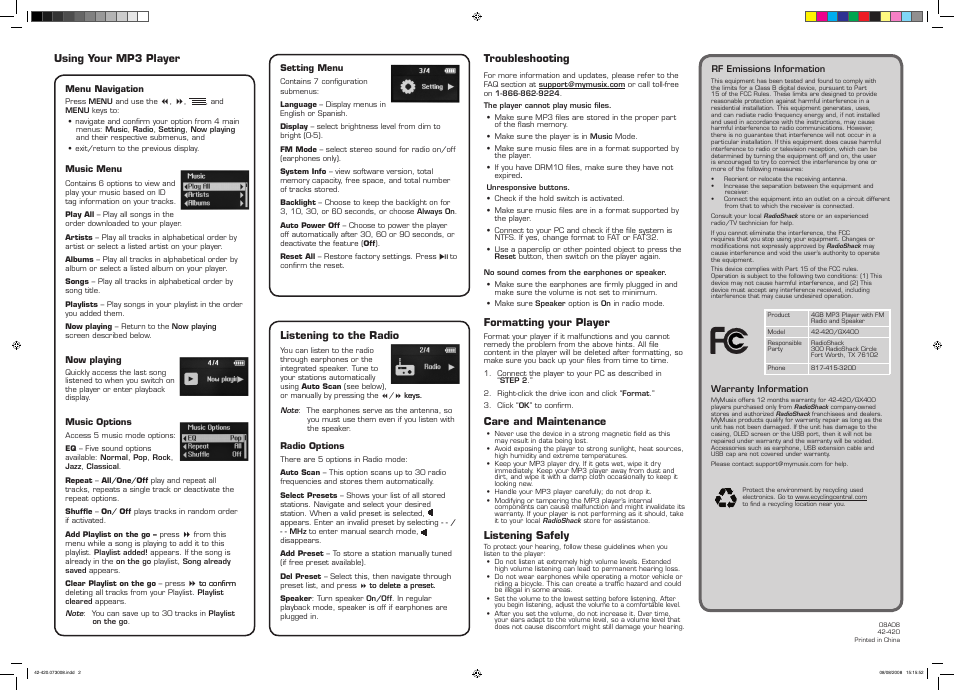 MyMusix 42-420 User Manual | Page 2 / 2