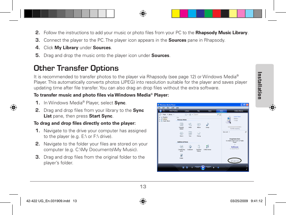 Other transfer options | MyMusix 42-422 User Manual | Page 13 / 48
