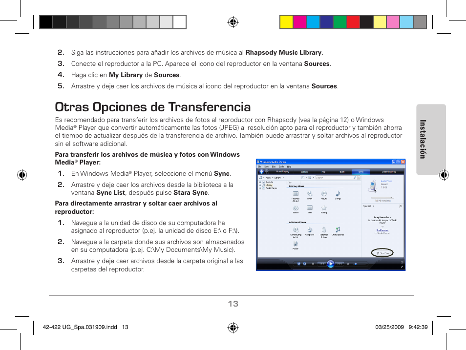 Ransferencia, Otras opciones de transferencia | MyMusix 42-422 User Manual | Page 37 / 48