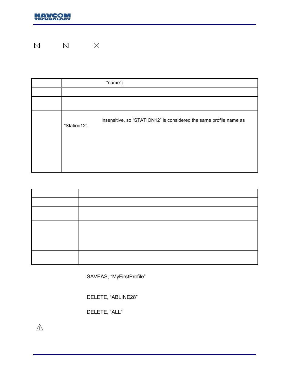 Profile (ascii), Table 79: [profile] command action keywords | NavCom Sapphire Rev.J User Manual | Page 192 / 450