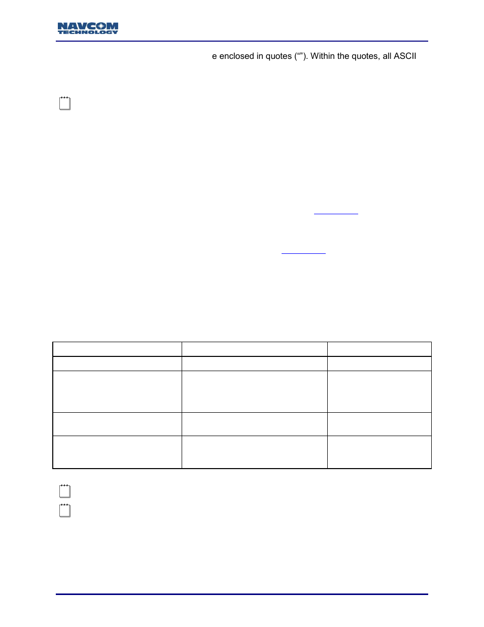 Optional crc field (*crc), Parser pseudocode, Examples of ascii input commands and responses | NavCom Sapphire Rev.J User Manual | Page 37 / 450