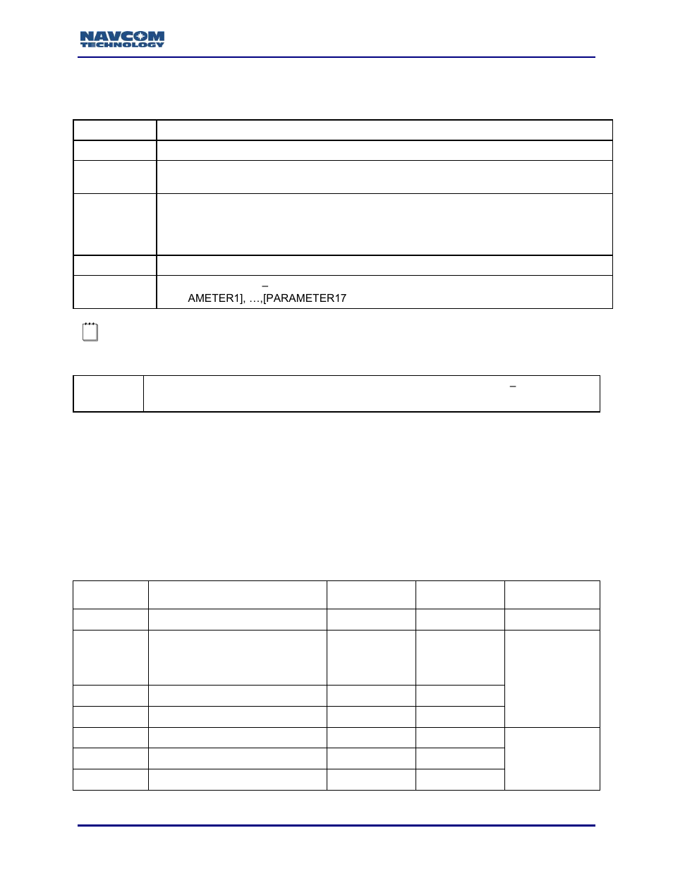 Table 57: parameter list for user-defined datum | NavCom Sapphire Rev.J User Manual | Page 88 / 450