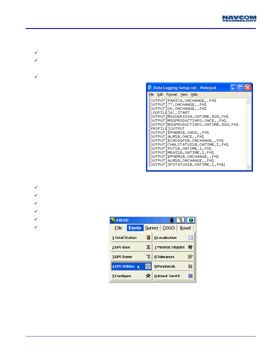 NavCom SF-3050 Logging Data to Internal Memory SurvCE User Manual | 4 pages