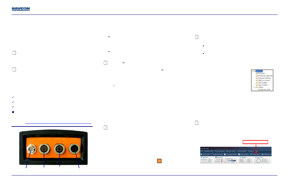 NavCom SF-3050 Quick Start User Manual | 4 pages