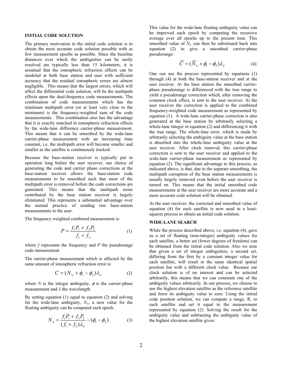 Λφ φ | NavCom SF-3050 A Computationally Efficient Ambiguity Resolution User Manual | Page 2 / 7