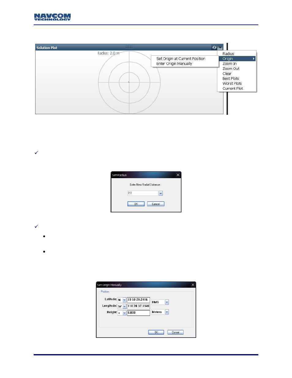 Solution plot, Menu options, Figure 120: pvt tab – solution plot window | NavCom StarUtil-3000 Rev.A User Manual | Page 101 / 119