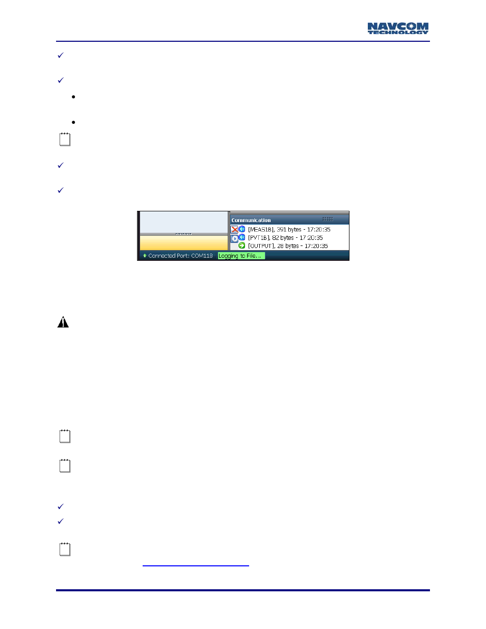Logging to usb flash drive via usb host cable, Figure 130: logging indicator | NavCom StarUtil-3000 Rev.A User Manual | Page 112 / 119