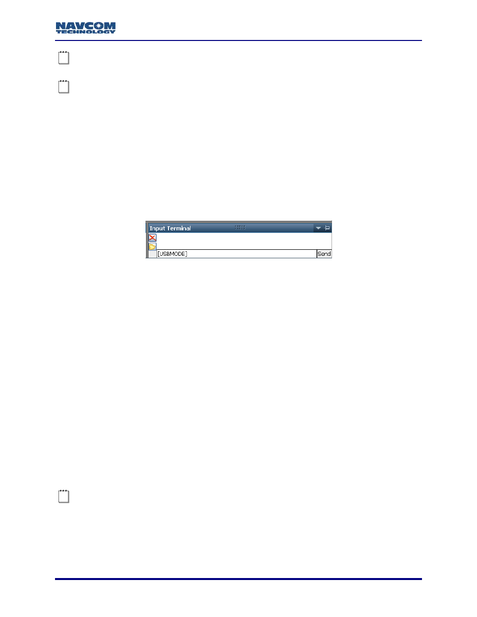 Setup, Logging, Figure 131: input terminal -- usbmode | NavCom StarUtil-3000 Rev.A User Manual | Page 113 / 119