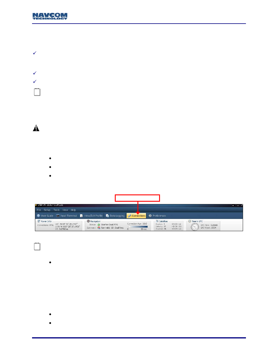 Chapter 2 establish communications, Chapter 2, Establish communications | Figure 28: connections button | NavCom StarUtil-3000 Rev.A User Manual | Page 29 / 119