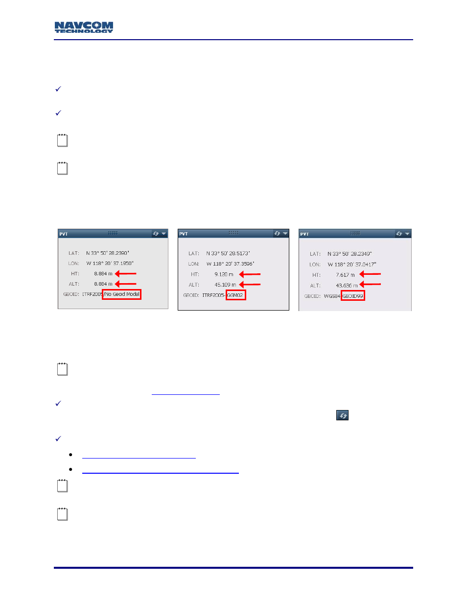 Chapter 4 geoidal databases, Determine if geoid model is loaded, Chapter 4 | Geoidal databases, Figure 56: pvt window – geoid | NavCom StarUtil-3000 Rev.A User Manual | Page 45 / 119