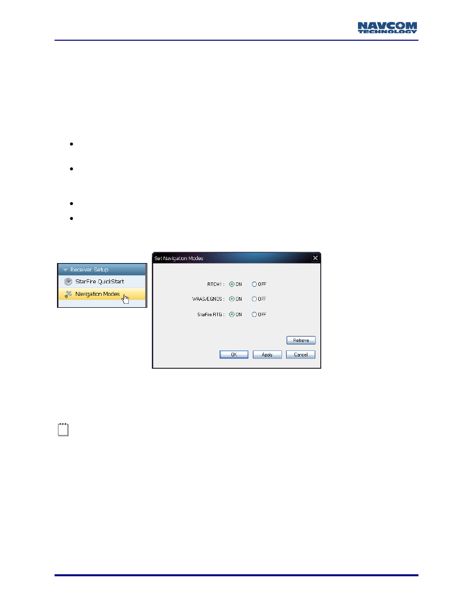 How to set navigation modes, Nct legacy products, Figure 112: set navigation modes window | W (see figure 112, How to, Set navigation modes | NavCom StarUtil-3000 Rev.A User Manual | Page 94 / 119