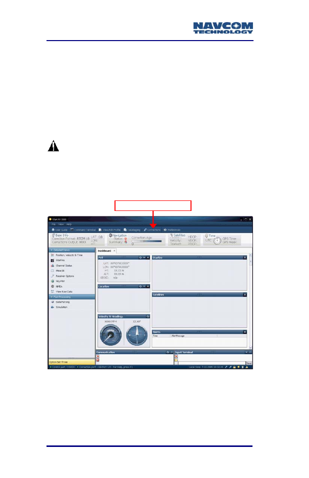 Establish communications, Figure 3: starutil-3000 | NavCom SF-3050 Rev.A User Manual | Page 24 / 169