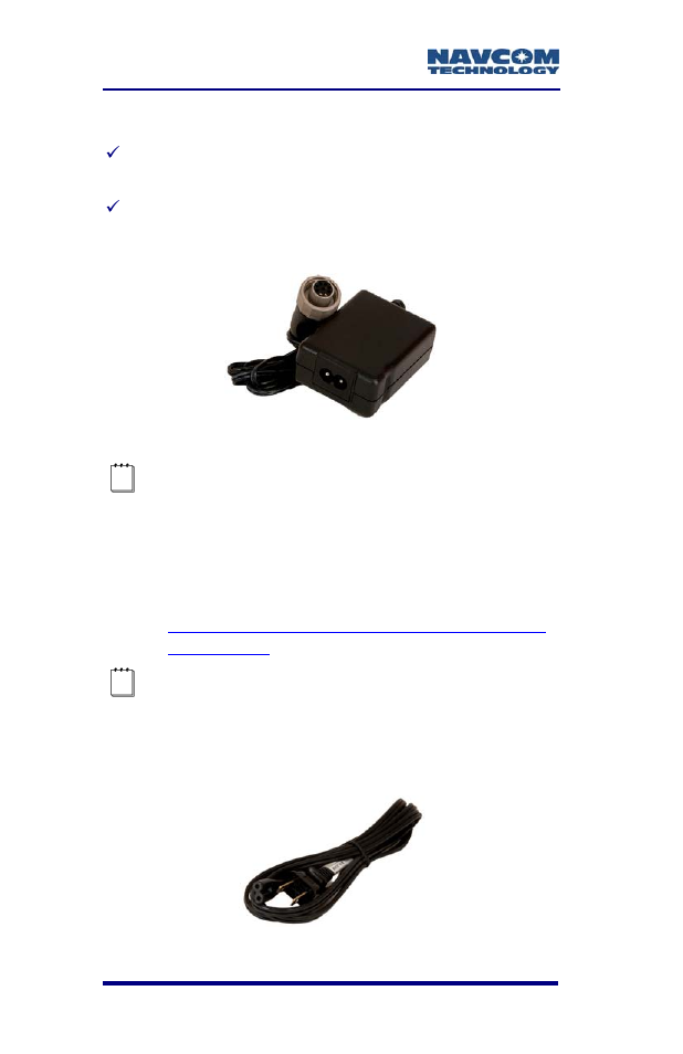 Figure 27: universal power adapter, Figure 28: ac power cord | NavCom SF-3050 Rev.A User Manual | Page 62 / 169