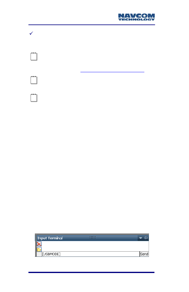 Setup, Figure 50: input terminal -- usbmode | NavCom SF-3050 Rev.A User Manual | Page 84 / 169