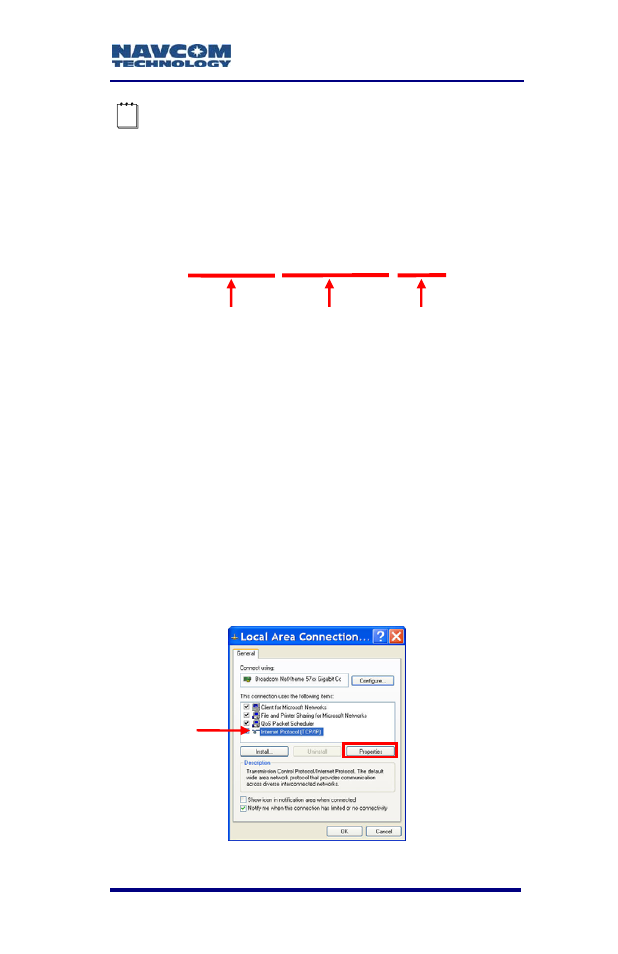 Setup, Figure 51: local area connection window | NavCom SF-3050 Rev.A User Manual | Page 87 / 169