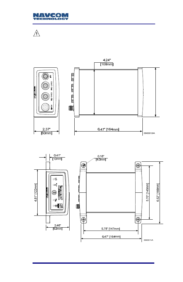 Figure 64: sf-3050 base plate dimensions without, Mounting brackets, Figure 65: sf-3050 base plate dimensions with | NavCom SF-3050 Rev.B User Manual | Page 105 / 201