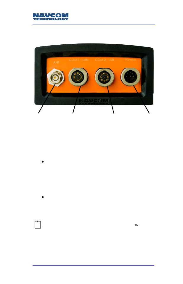 Connect equipment, Figure 1: sf-3050 rear view | NavCom SF-3050 Rev.B User Manual | Page 23 / 201
