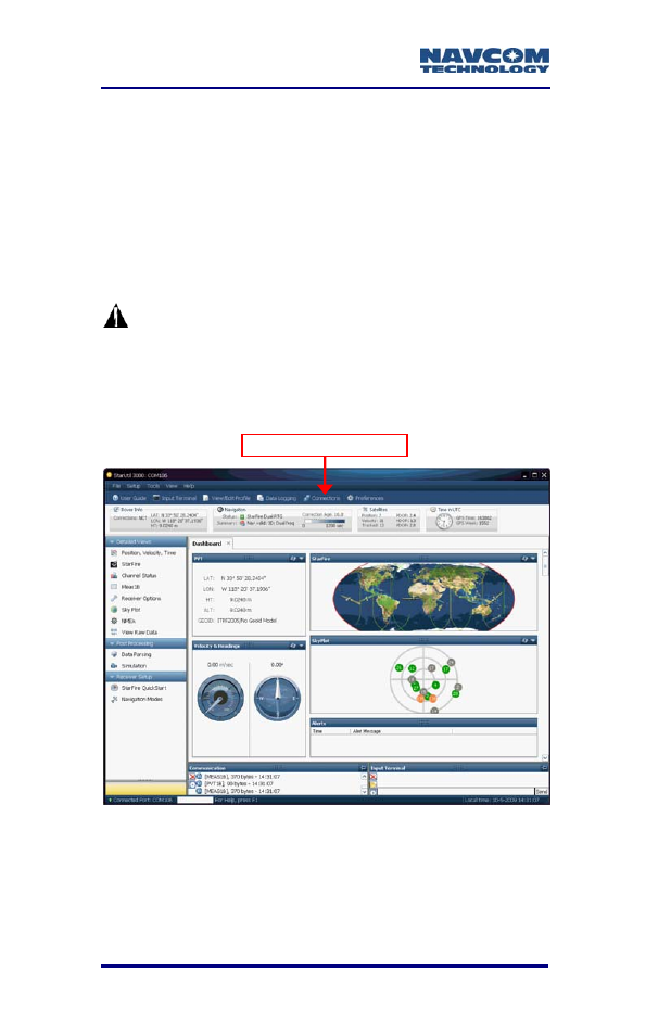 Establish communications, Figure 3: starutil-3000 | NavCom SF-3050 Rev.B User Manual | Page 26 / 201