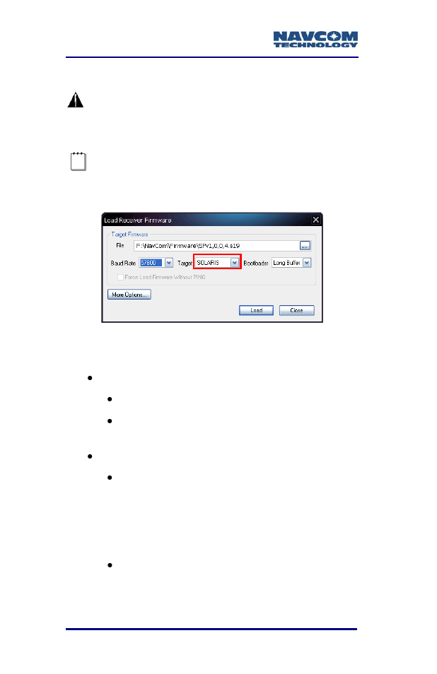 Figure 16: settings for gnss firmware | NavCom SF-3050 Rev.B User Manual | Page 34 / 201