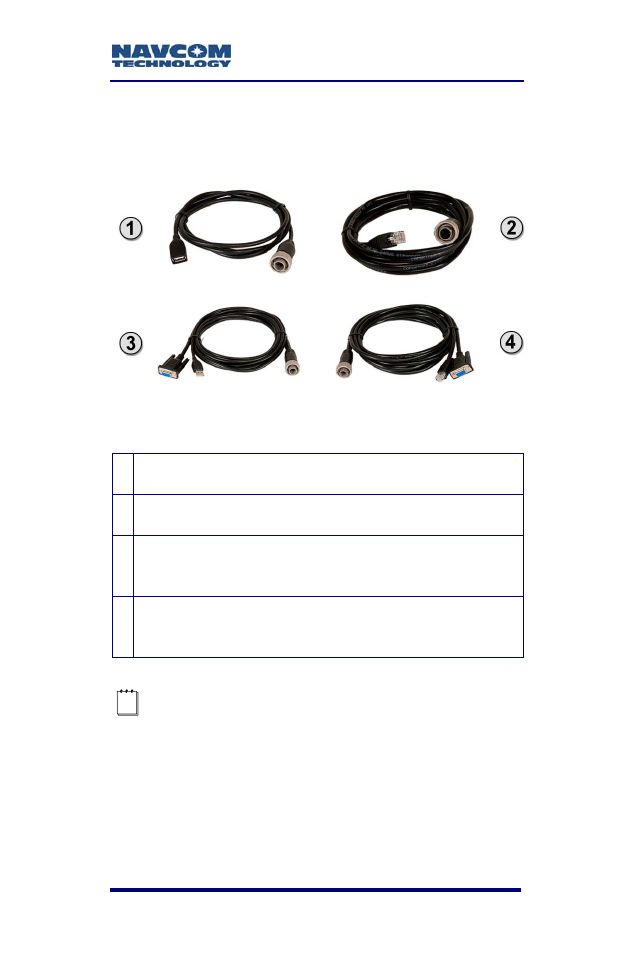 Accessories, Optional data cables, Figure 52: sf-3050 optional data cables | Table 12: optional data cables, Table 12) | NavCom SF-3050 Rev.B User Manual | Page 83 / 201