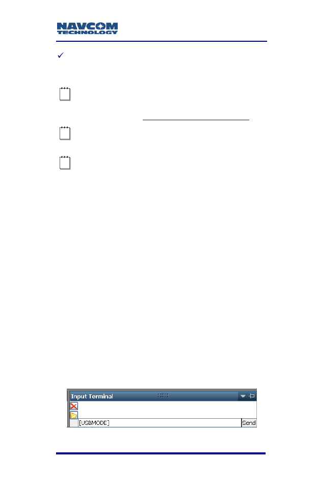 Setup, Figure 58: input terminal -- usbmode | NavCom SF-3050 Rev.B User Manual | Page 91 / 201