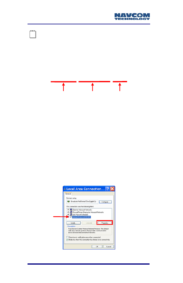 Setup, Figure 59: local area connection window | NavCom SF-3050 Rev.B User Manual | Page 94 / 201