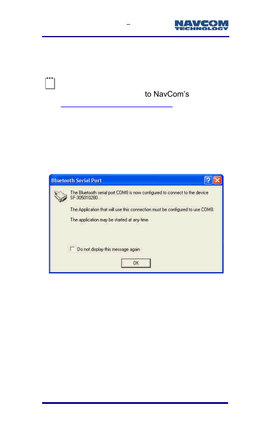 Figure 56: bluetooth serial port | NavCom SF-3050 Rev.E User Manual | Page 104 / 235