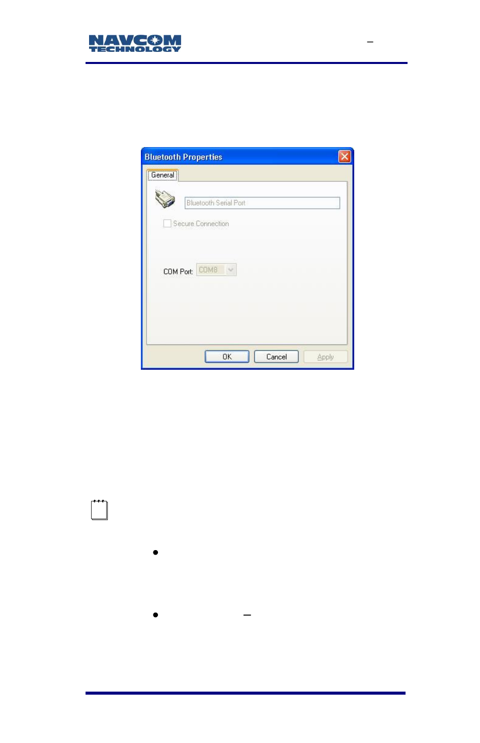 Figure 57: bluetooth properties | NavCom SF-3050 Rev.E User Manual | Page 105 / 235